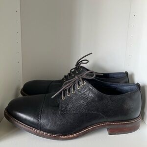 Cole Haan Watson Oxford Derby Shoes Mens 12M Black Leather Cap Toe Dress Lace Up